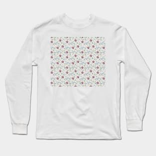 Winter Night Deer Forest Cabin Pattern Art II Long Sleeve T-Shirt